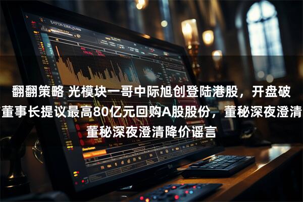 翻翻策略 光模块一哥中际旭创登陆港股，开盘破发；此前董事长提议最高80亿元回购A股股份，董秘深夜澄清降价谣言